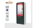 Advertising outdoor display  with double sided top solar panels