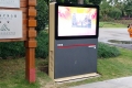 Outdoor kiosk with the waterproof television in the world markets